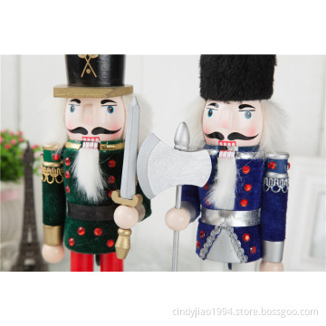 2psc/Set Nutcracker Soldier Christmas Decoration Wooden Ornaments Best New Year Gift2